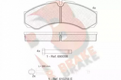 R BRAKE rb1208200 -  Комплект тормозных колодок, дисковый тормоз